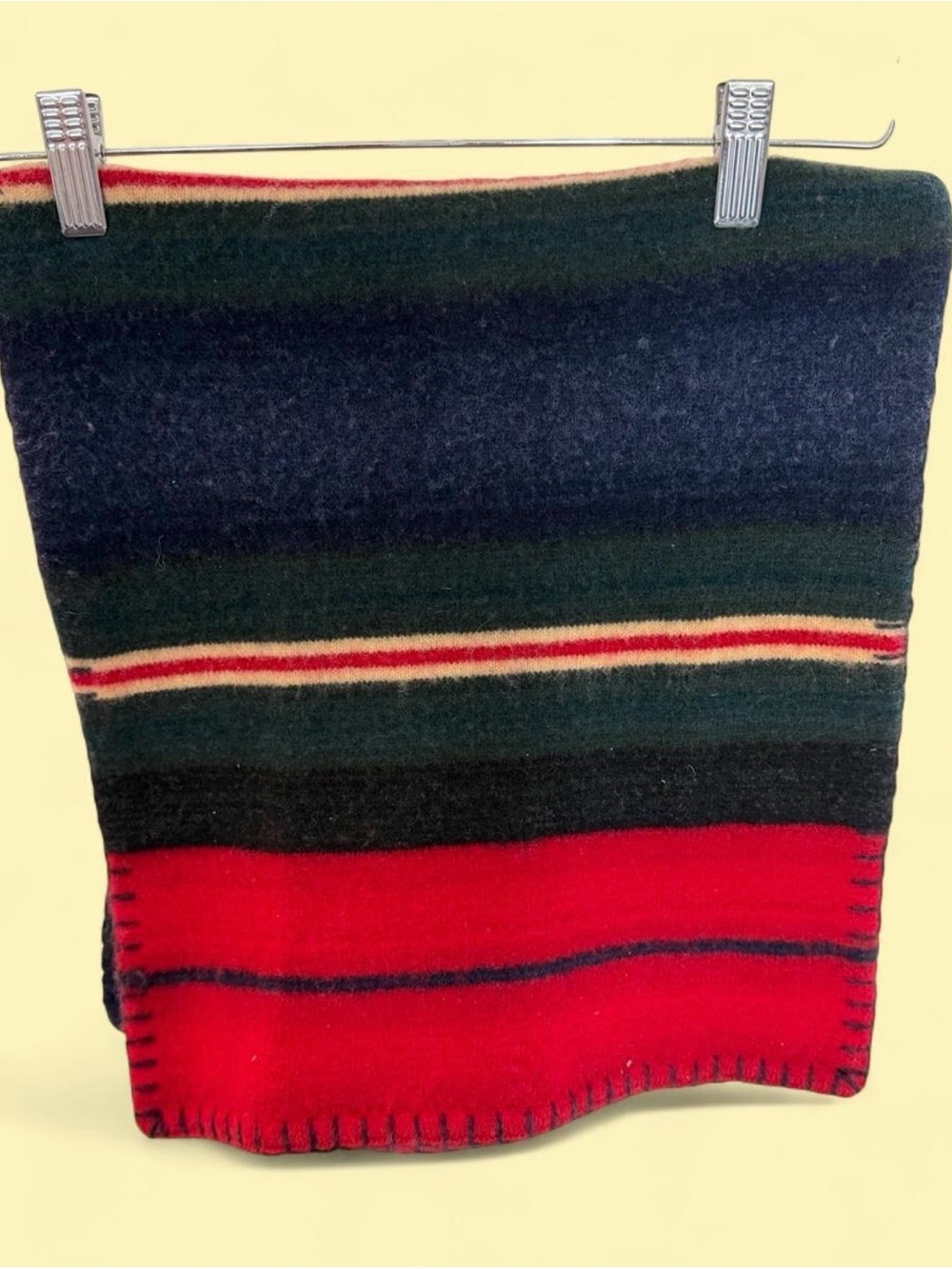Ralph Lauren Wool Stripe Scarf in Red, Navy & Forest Green